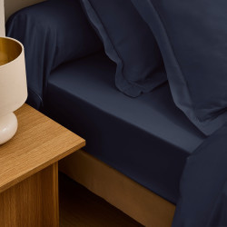 Satin de coton 120 fils/cm² Bleu velours