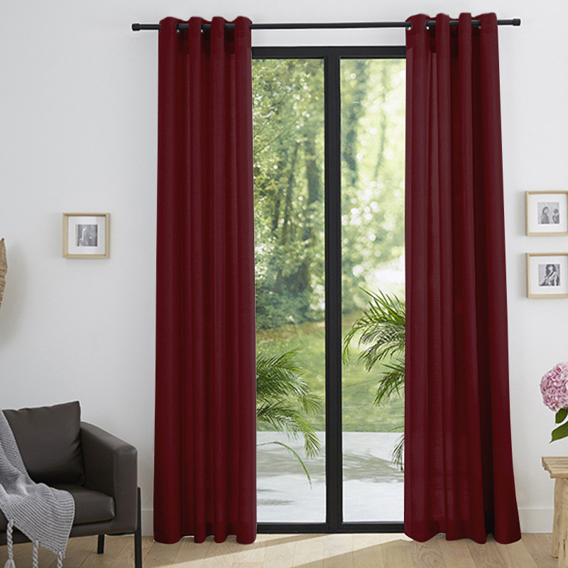 Paire de rideaux Effet lin Lie De Vin